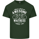 This Is What an Awesome Waitress Looks Like Mens Cotton T-Shirt Tee Top Forest Green