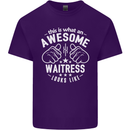 This Is What an Awesome Waitress Looks Like Mens Cotton T-Shirt Tee Top Purple