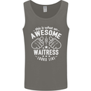 This Is What an Awesome Waitress Looks Like Mens Vest Tank Top Charcoal