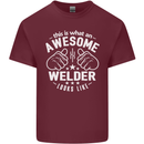 This Is What an Awesome Welder Looks Like Mens Cotton T-Shirt Tee Top Maroon