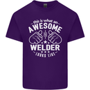 This Is What an Awesome Welder Looks Like Mens Cotton T-Shirt Tee Top Purple