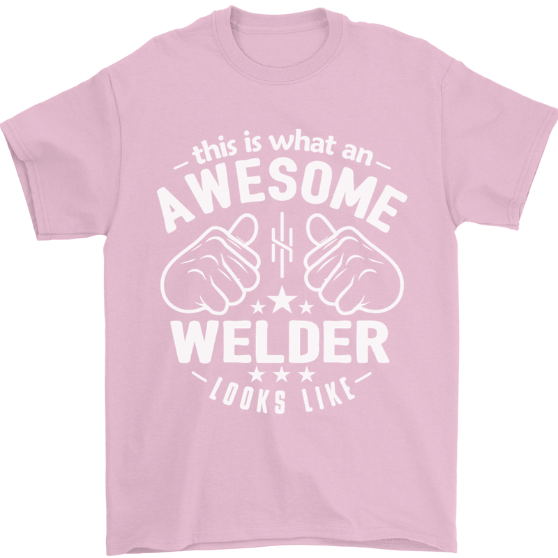 This Is What an Awesome Welder Looks Like Mens T-Shirt Cotton Gildan Light Pink