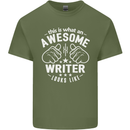 This Is What an Awesome Writer Looks Like Mens Cotton T-Shirt Tee Top Military Green