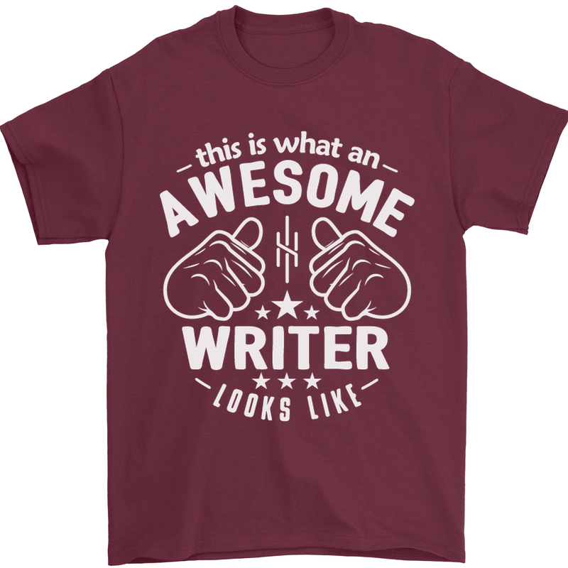 This Is What an Awesome Writer Looks Like Mens T-Shirt Cotton Gildan Maroon