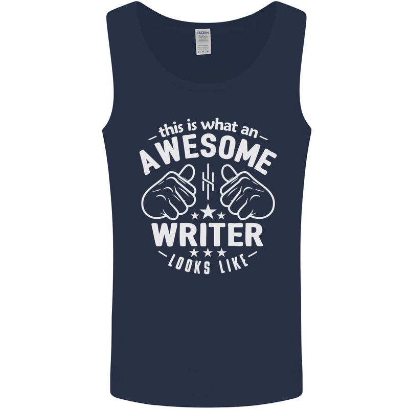 This Is What an Awesome Writer Looks Like Mens Vest Tank Top Navy Blue