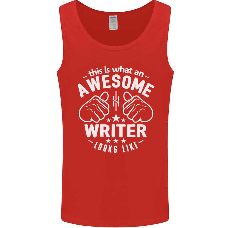 This Is What an Awesome Writer Looks Like Mens Vest Tank Top Red