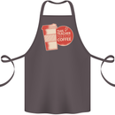 This Teacher Needs Coffee Funny Teaching Cotton Apron 100% Organic Dark Grey
