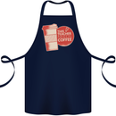 This Teacher Needs Coffee Funny Teaching Cotton Apron 100% Organic Navy Blue