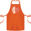 This Teacher Needs Coffee Funny Teaching Cotton Apron 100% Organic Orange