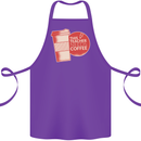 This Teacher Needs Coffee Funny Teaching Cotton Apron 100% Organic Purple