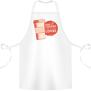 This Teacher Needs Coffee Funny Teaching Cotton Apron 100% Organic White