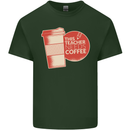 This Teacher Needs Coffee Funny Teaching Mens Cotton T-Shirt Tee Top Forest Green