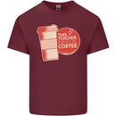 This Teacher Needs Coffee Funny Teaching Mens Cotton T-Shirt Tee Top Maroon