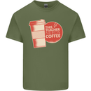 This Teacher Needs Coffee Funny Teaching Mens Cotton T-Shirt Tee Top Military Green