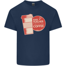 This Teacher Needs Coffee Funny Teaching Mens Cotton T-Shirt Tee Top Navy Blue