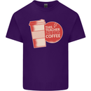 This Teacher Needs Coffee Funny Teaching Mens Cotton T-Shirt Tee Top Purple