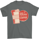 This Teacher Needs Coffee Funny Teaching Mens T-Shirt Cotton Gildan Charcoal
