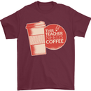 This Teacher Needs Coffee Funny Teaching Mens T-Shirt Cotton Gildan Maroon