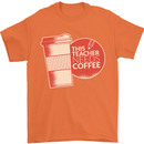This Teacher Needs Coffee Funny Teaching Mens T-Shirt Cotton Gildan Orange