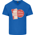 This Teacher Needs Coffee Funny Teaching Mens V-Neck Cotton T-Shirt Royal Blue