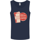 This Teacher Needs Coffee Funny Teaching Mens Vest Tank Top Navy Blue