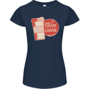 This Teacher Needs Coffee Funny Teaching Womens Petite Cut T-Shirt Navy Blue