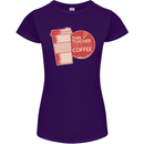 This Teacher Needs Coffee Funny Teaching Womens Petite Cut T-Shirt Purple