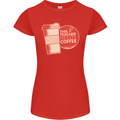 This Teacher Needs Coffee Funny Teaching Womens Petite Cut T-Shirt Red