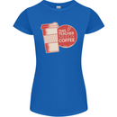 This Teacher Needs Coffee Funny Teaching Womens Petite Cut T-Shirt Royal Blue
