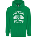 This is What an Awesome Dad Looks Like Mens 80% Cotton Hoodie Irish Green