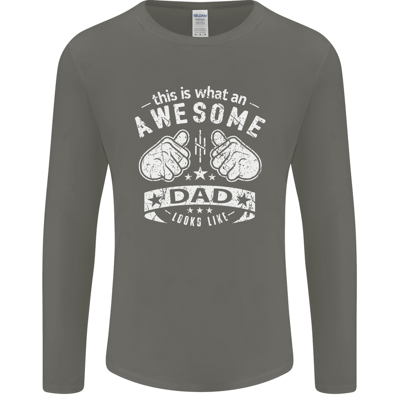 This is What an Awesome Dad Looks Like Mens Long Sleeve T-Shirt Charcoal