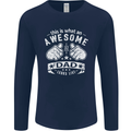 This is What an Awesome Dad Looks Like Mens Long Sleeve T-Shirt Navy Blue