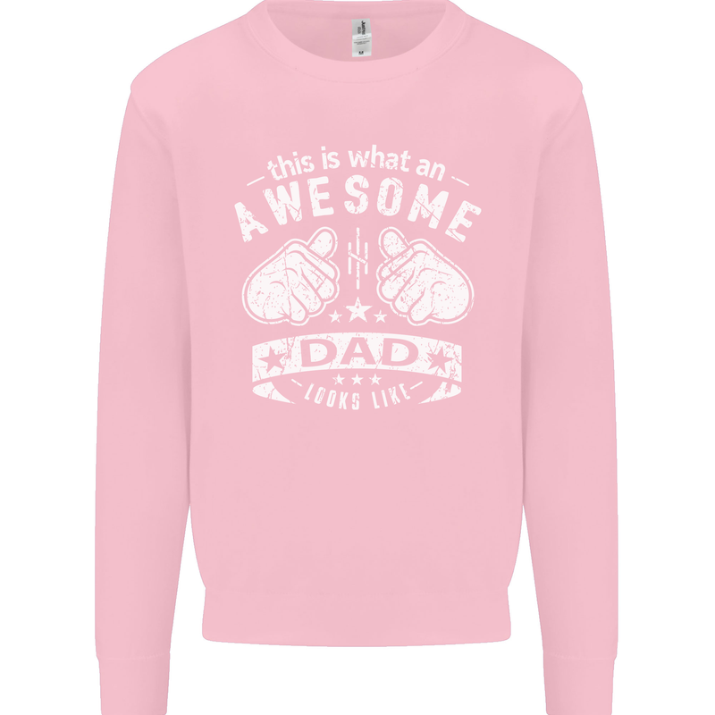 This is What an Awesome Dad Looks Like Mens Sweatshirt Jumper Light Pink
