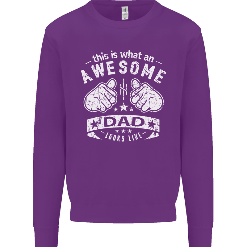 This is What an Awesome Dad Looks Like Mens Sweatshirt Jumper Purple