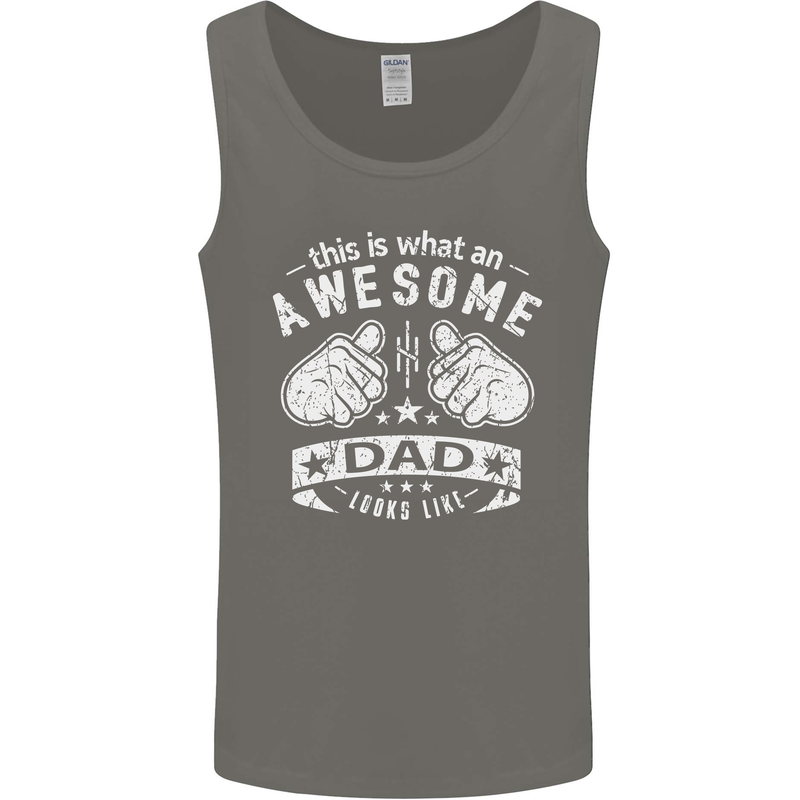 This is What an Awesome Dad Looks Like Mens Vest Tank Top Charcoal