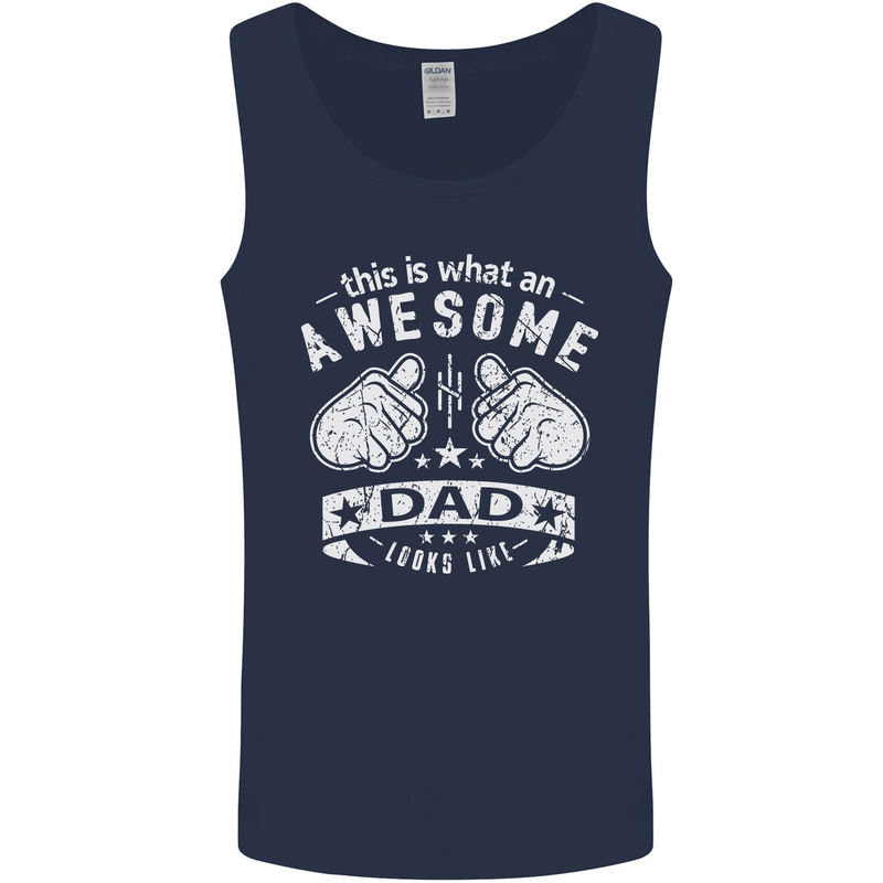 This is What an Awesome Dad Looks Like Mens Vest Tank Top Navy Blue