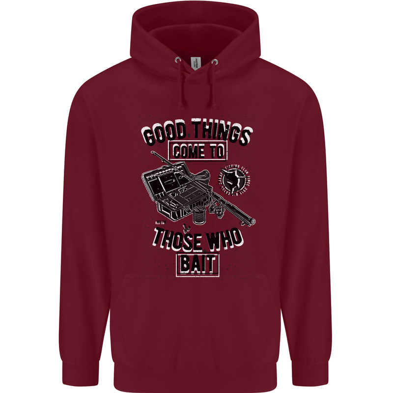 Those Who Bait Fishing Fisherman Funny Childrens Kids Hoodie Maroon