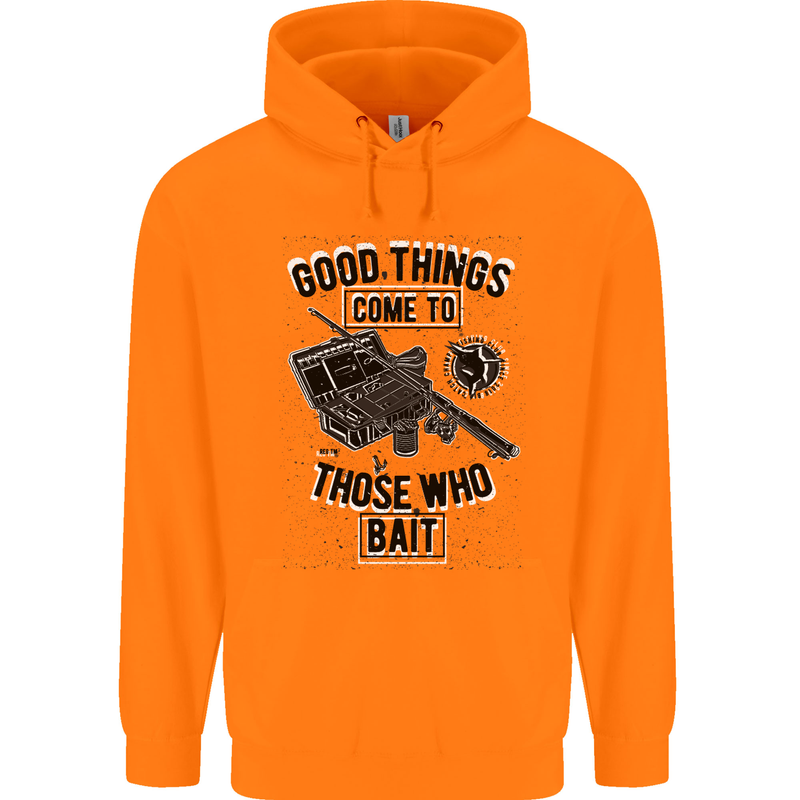 Those Who Bait Fishing Fisherman Funny Childrens Kids Hoodie Orange