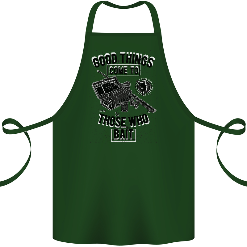 Those Who Bait Fishing Fisherman Funny Cotton Apron 100% Organic Forest Green