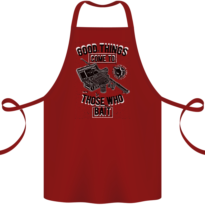 Those Who Bait Fishing Fisherman Funny Cotton Apron 100% Organic Maroon