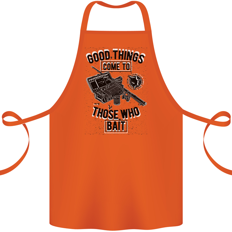 Those Who Bait Fishing Fisherman Funny Cotton Apron 100% Organic Orange