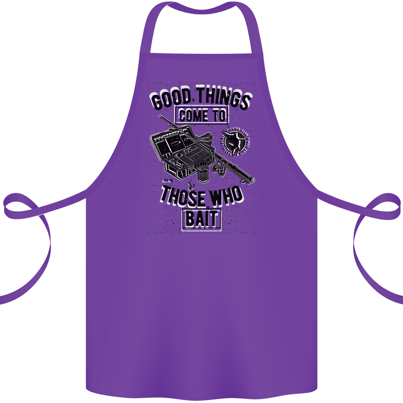 Those Who Bait Fishing Fisherman Funny Cotton Apron 100% Organic Purple
