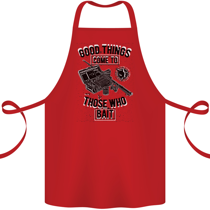 Those Who Bait Fishing Fisherman Funny Cotton Apron 100% Organic Red