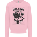 Those Who Bait Fishing Fisherman Funny Kids Sweatshirt Jumper Light Pink