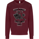Those Who Bait Fishing Fisherman Funny Kids Sweatshirt Jumper Maroon