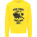 Those Who Bait Fishing Fisherman Funny Kids Sweatshirt Jumper Yellow