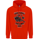 Those Who Bait Fishing Fisherman Funny Mens 80% Cotton Hoodie Bright Red