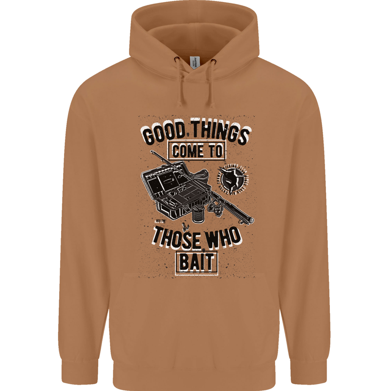Those Who Bait Fishing Fisherman Funny Mens 80% Cotton Hoodie Caramel Latte