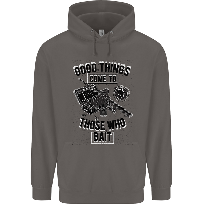 Those Who Bait Fishing Fisherman Funny Mens 80% Cotton Hoodie Charcoal