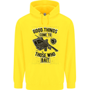 Those Who Bait Fishing Fisherman Funny Mens 80% Cotton Hoodie Yellow